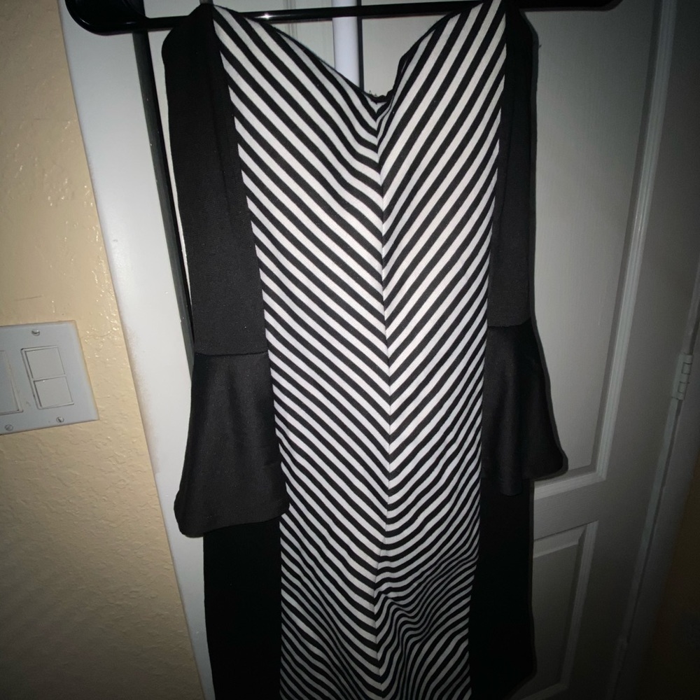 Black and white mini dress